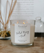 Load image into Gallery viewer, Velvet Peony & Oud - 3 wick