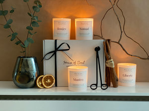 Gift Set - 4 Standard Size Candles & wick trimmers