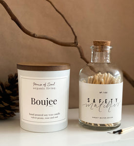 White Candle & Matches Gift Set