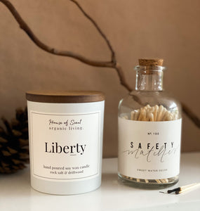 White Candle & Matches Gift Set